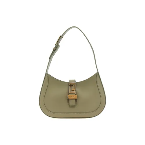 VERSACE Телячья кожа Сумка через плечо Маленькая Женская Серо-зеленая