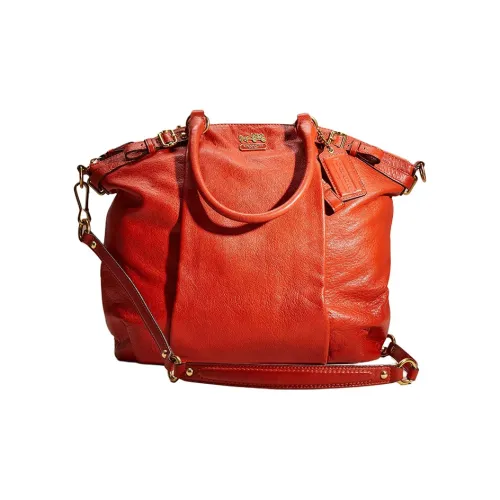 COACH Lindsey Кожа Сумка через плечо Сумка Большая Женская Латунь Хурма