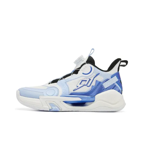 QIAODAN Призрачный Амортизация Износостойкий Низкий Топ Детские Баскетбольные Кроссовки Сине-белый Подростки