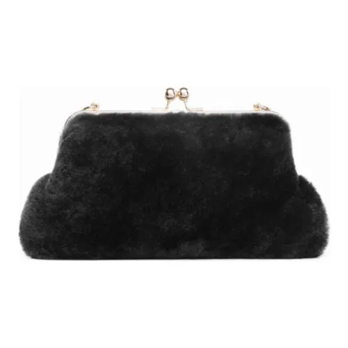 DEERE JACK Шерсть Одно плечо Через плечо Клатч Средний Женский Черный Серый