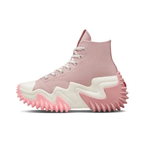 Конверс Run Star Motion Износостойкие Высокие Кеды Унисекс Розовые Белые