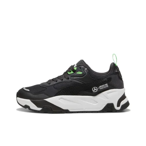 PUMA Mercedes AMG Petronas F1 Детские Лайфстайл Кроссовки Черный Зеленый Белый Подростки
