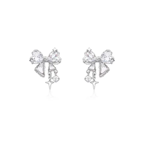 ZANC Серебро S925 Серьги-гвоздики Женские