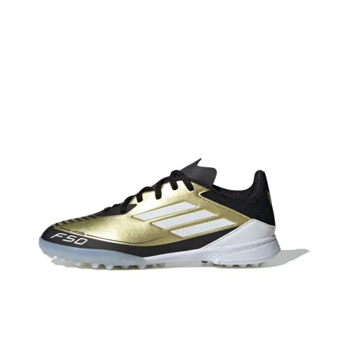 Adidas F50 League Детские футбольные бутсы Низкий топ Золото/Черный/Белый Унисекс