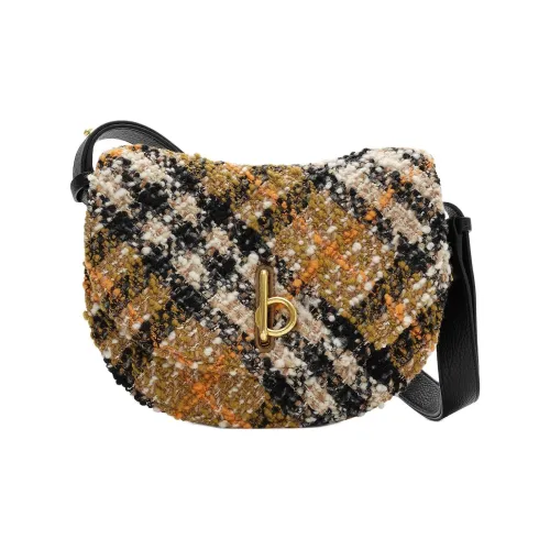 Burberry Rocking Horse Узор "елочка" Смесовая шерсть Ткань Седло Сумка Сумка через плечо Средний Женские Оливковый