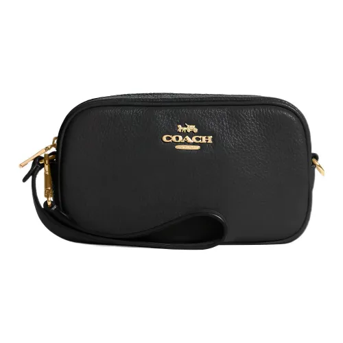 COACH Jamie Каменная кожа Camera Сумка Сумка на запястье Кошелек для монет Маленькая сумка Женская Черная