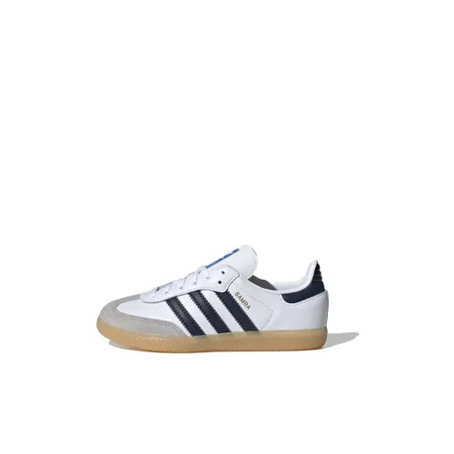 Adidas SAMBA OG Low Топ Детские Скейтбординги Белый Синий Дети Возраст 3-7 Лет