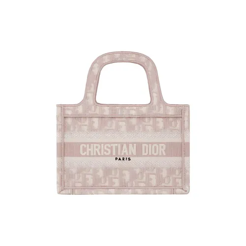 DIOR BookTote Монограмма Полная С принтом Сумка-тоут Сумка для покупок Мини Сумка Женская Розовая Бежевая