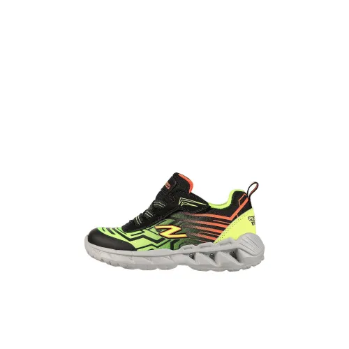 Skechers Kids Magna Lights противоскользящие и дышащие низкие топы обувь для малышей черного и желтого цвета для младенцев и малышей