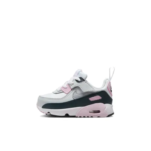 Nike Air Max 90 Low Топ Обувь для малышей Бело-розовый Gray Infant And Toddler
