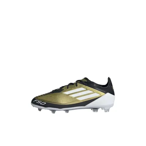 Adidas F50 PRO Детские футбольные бутсы Низкие Топ Золото Металлик/Облачный Белый/Основной Черный Kids