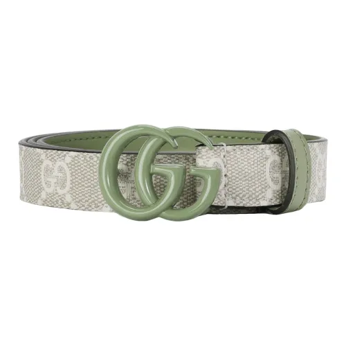 GUCCI Canvas Кожаные ремни Женские Ecru Ширина 2 см