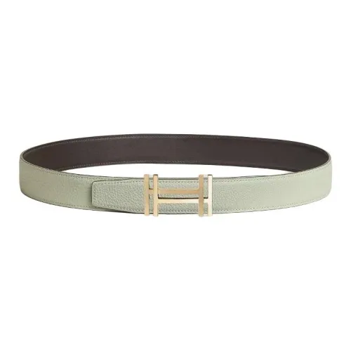 HERMES Телячья кожа Кожаные ремни Мужской Зеленый Ширина 3,2CM