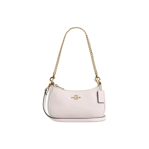 COACH Teri Пескоструйная кожа Сумка через плечо Сумка на плечо Мини Женская Мел Белый