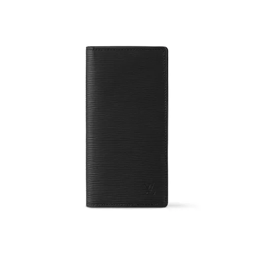 LOUIS VUITTON Brazza Мягкий кожа EPI Монетница кошелек Мужской Черный