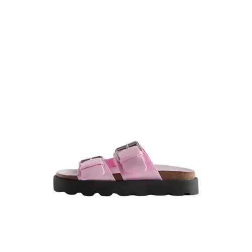 ZARA Детские домашние тапочки розово-красного цвета для малышей