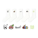 Однотонные вышитые носки Crew, комплект из 5 пар