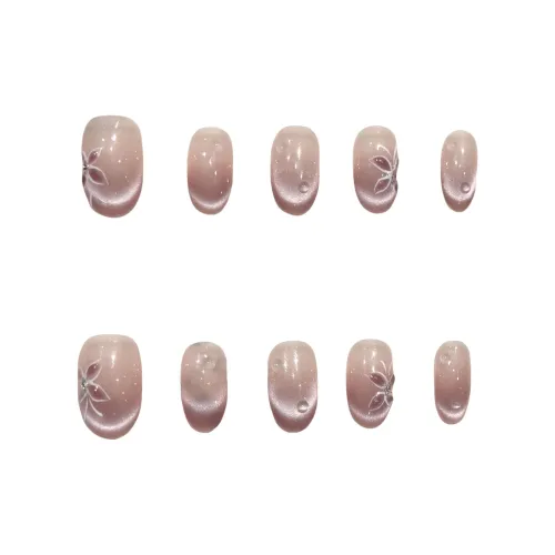 XIAMEIYU Pure Desire Сердце Бабочка Кошачий глаз False Nail Короткий Круглый 18mm 10 шт