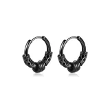 Серьги-гвоздики с драконьим узором тотема (черный, пара)