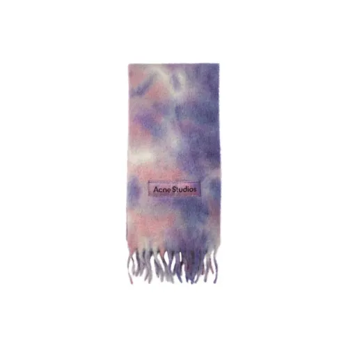 ACNE STUDIOS Вязаные шарфы из альпаки для мужчин фиолетовые