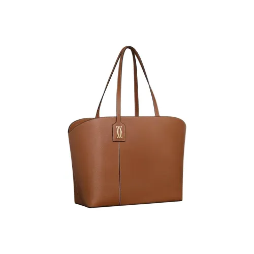 Cartier C De Cartier Collection Телячья кожа Тоут Сумка Сумка для покупок Сумка на плечо Сумка Женская Светлый Умбра