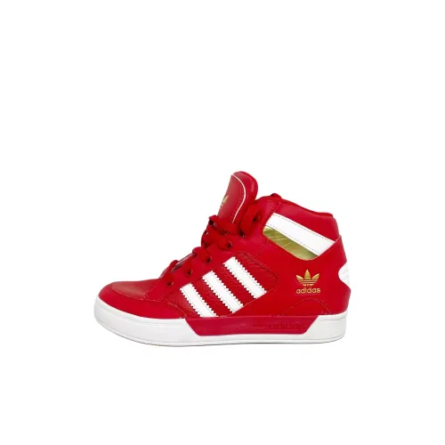 Adidas Originals Hardcourt Slip Resistant Abrasion Resistant High Топ Детские Баскетбольные кроссовки Красный