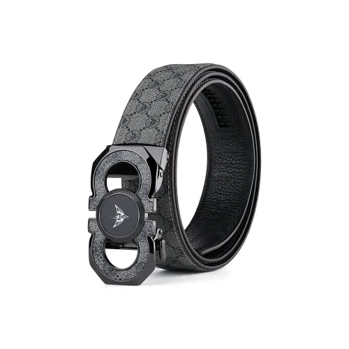 WilliamPOLO Ремни из ПВХ Коровьей Кожи Мужские с Металлической Застежкой и Серебряным Логотипом Ширина 3,5 см