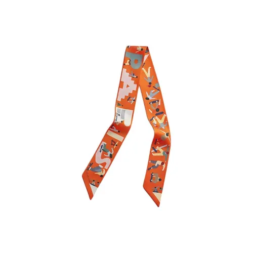 HERMES Шарфы из шелка Тутовый женские апельсин