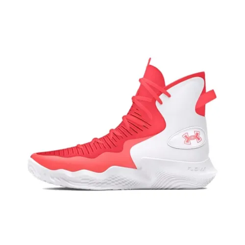 Under Armour HIGHLIGHT противоскользящие устойчивые к истиранию высокие волейбольные кроссовки женские белые красные