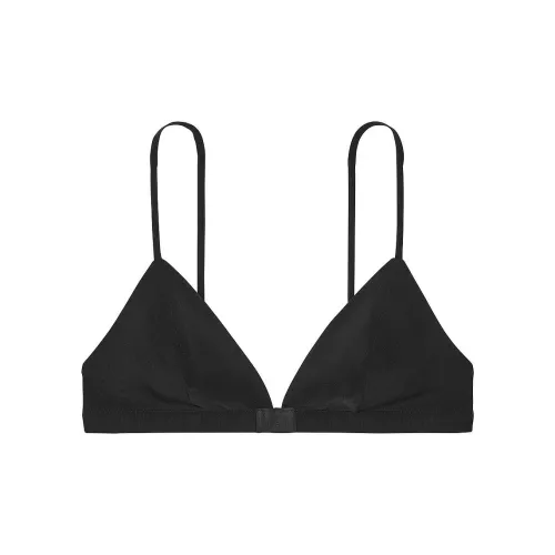 Victoria's Secret Luxe Crepe Треугольник Bralette Черный Бюстгальтер Женские Черный