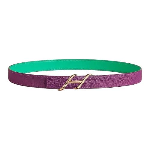 HERMES Телячья кожа Кожаные ремни Женские Пурпурно-зеленый Ширина 2,4CM