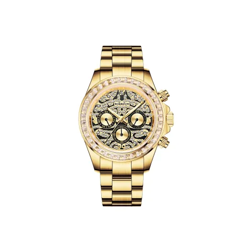 ROERDUM Ditan Collection Golden Тигр Тедди Автоматический Механический Механизм Стальной Ремешок Часы Мужские Часы Золотой Циферблат