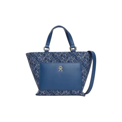 Tommy Hilfiger ПУ (полиуретан) Тоут Сумка Сумка для покупок Сумка Мини Женская Окаменелость Синий