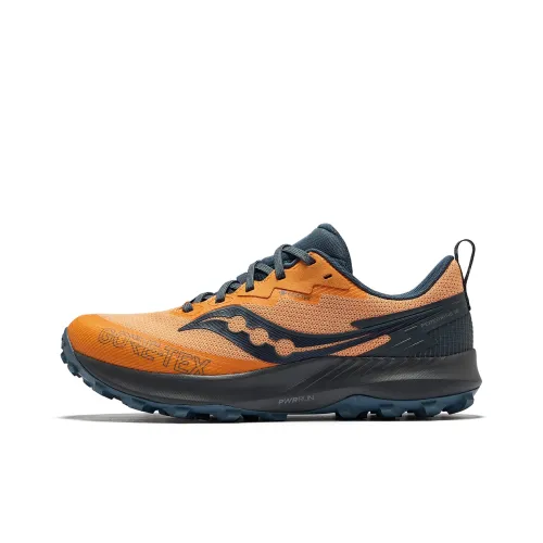 Saucony PEREGRINE 14 GTX Peregrine Беговые кроссовки Низкий верх Оранжевый Темно-серый Мужской