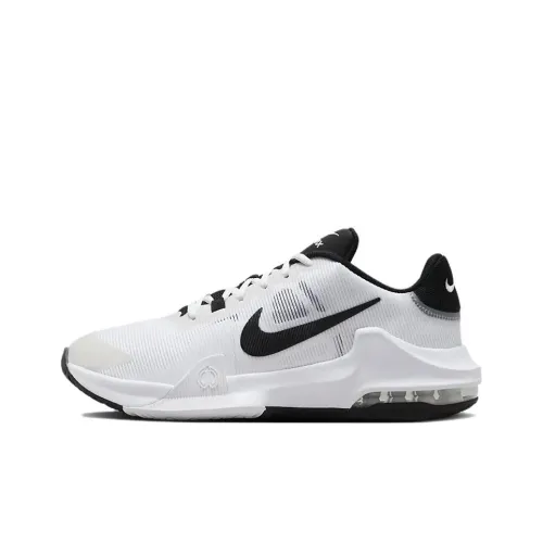 Nike Air Max IMPACT 4 Баскетбольные кроссовки Низкий топ Белый/Черный Мужской