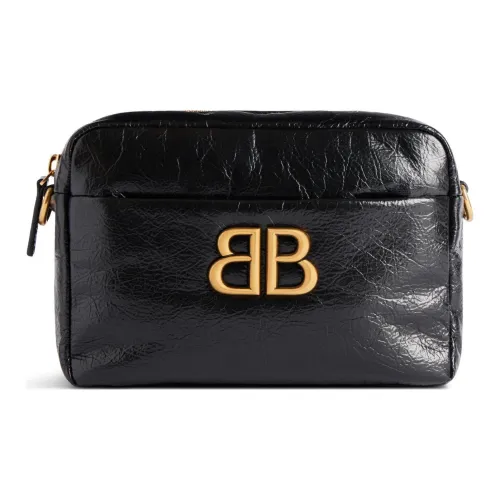 Balenciaga Fine Grained Коровья кожа Camera Сумка Сумка через плечо Маленькая женская черная