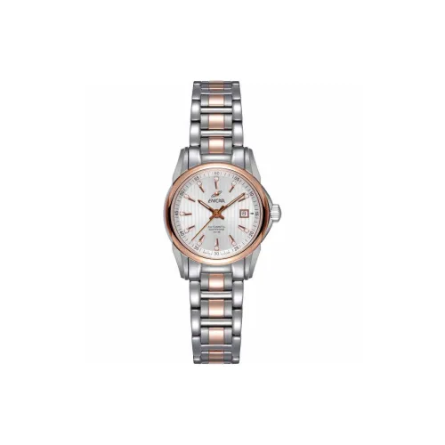 ENICAR Автоматический Механический Механизм Женские Часы Серебристый Циферблат Стальной Ремешок