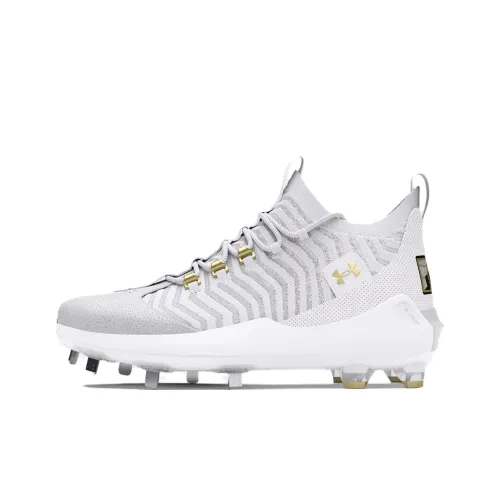 Under Armour HARPER противоскользящий устойчивый к истиранию MID топ бейсбольные кроссовки мужские серый белый