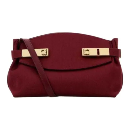 FERRAGAMO Сатин Сумка через плечо Маленькая Сумка на плечо Женская Красная