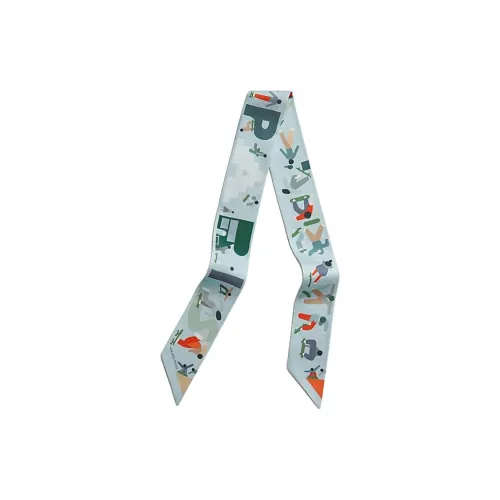 HERMES Шарфы из шелка Тутовый женские светло-синие