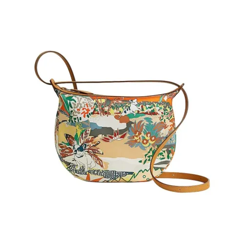 HERMES Sursoie To Go Swift Телячья кожа Makeup Bag Сумка через плечо Сумка на плечо Женская Апельсин Цвет серой чайки Кунжут