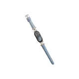 Маленький D застежка, кожа, далёкий небесный синий, серебряная шовная, первое издание