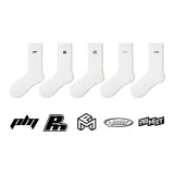 Однотонные вышитые носки Crew, комплект из 5 пар