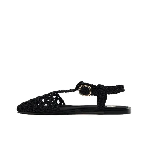 ZARA Сандалии в римском стиле, черные, женские