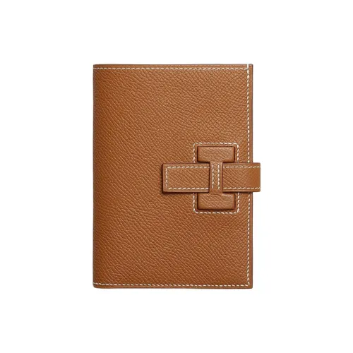 HERMES H Passant Эпсомская кожа кожаный кошелек женский 37 золотисто-коричневый