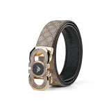 Золотая пряжка, золотой логотип, хаки, ремень