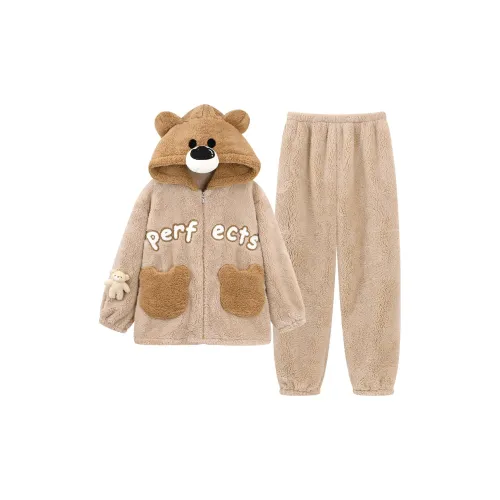 O'MESIK Пижамный комплект женский коричневый