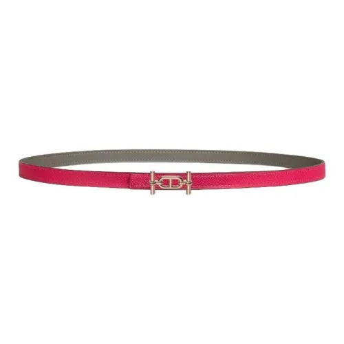 HERMES Телячья кожа Розовое золото Тон покрытие Кожаные ремни Женские Красный Ширина 1,3 см