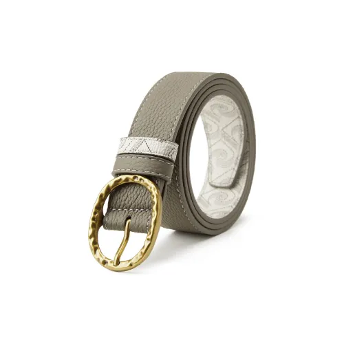 PIERRE CARDIN Ремень из крупнозернистой текстуры коровьей кожи женский хаки 2,9 см