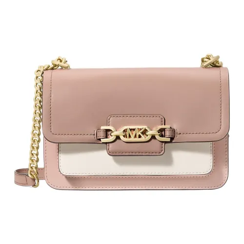 MICHAEL KORS Heather Кожа Сумка через плечо Сумка на плечо Большая Женская Нюдово-розовый Светлый Молочно-белый Пыльно-розовый
